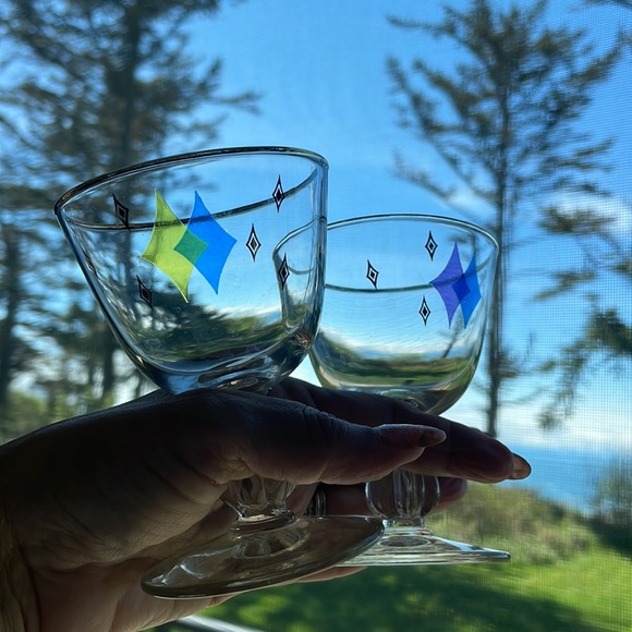 **SOLD******Unique MCM Vintage Libby Atomic Diamonds Cocktail Set of 5 - Picture 10 of 17
